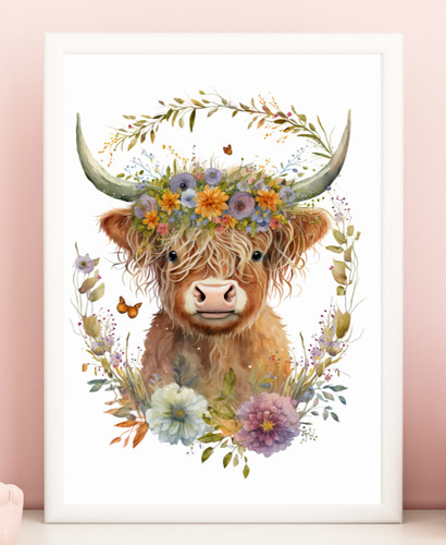 Cow wall art - art, print,
